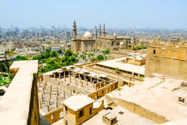 View of The Mosque-Madrassa of Sultan Hassan located near the Saladin Citadel in Cairo, Egypt clipart