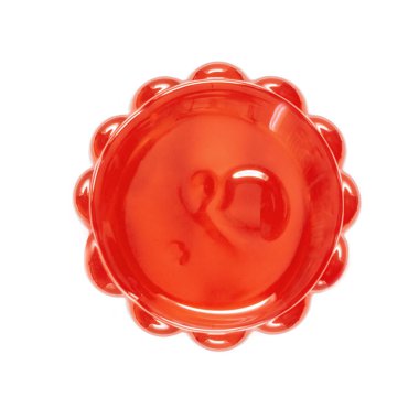 Strawberry jelly isolated on white background. Top view.