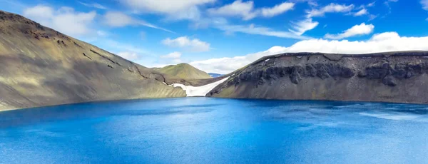 Der Kratersee Hnausapollur Liegt Naturreservat Fjallabak Nordöstlich Von Landmannalaugar Der — Stockfoto