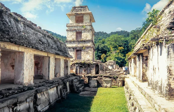 View Palace Palenque Unesco World Heritage Chiapas Mexico Mayan Civilization — Stock Photo, Image