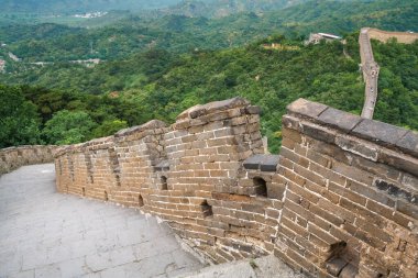 Çin ünlü Simgesel Yapı büyük duvar ve dağlar