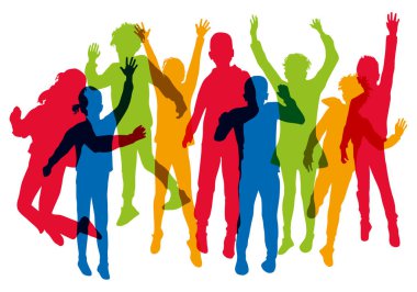 Bir grup çocuğun havaya atlayıp sevinçlerini ifade ettiği yaz kampları kavramı..