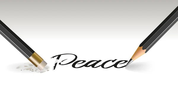 Fogalom Háború Emberi Jogok Egy Ceruzával Írja Szót Béke Amely — Stock Vector