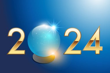 2024 vizyon stratejisi ve risk kavramı üzerine bir kristal küre ile kurumsal yatırım almak geleceği tahmin etmek için.