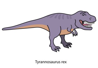 Tarih öncesi dinozorları resmetmek için bir Tyrannosaurus çiziyor..