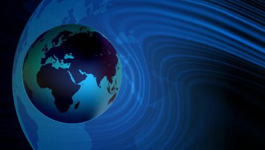 Küresel mavi arkaplan vektörü