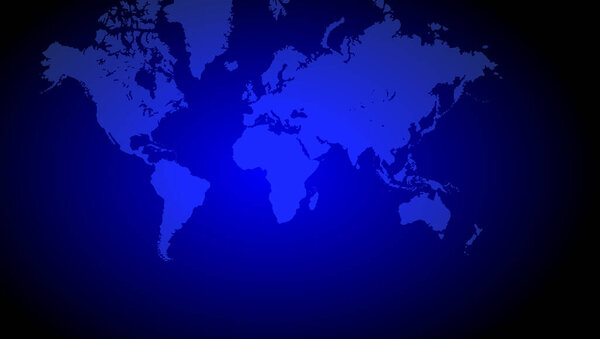 Blue map of the world.