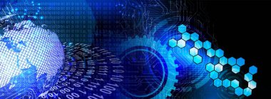 Teknoloji arka plan dünya bağlantıları, zaman yönetimi, ikili kodlama siber güvenlik, yüksek teknoloji dişli teknoloji geçmişi. Küresel dijital teknoloji kavramı. Soyut vektör çizimi. Yüksek teknoloji dişli teknoloji geçmişi var.. 