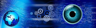Teknoloji arka plan dünya bağlantıları, zaman yönetimi, ikili kodlama siber güvenlik, yüksek teknoloji dişli teknoloji geçmişi. Küresel dijital teknoloji kavramı. Soyut vektör çizimi. Yüksek teknoloji dişli teknoloji geçmişi var.. 