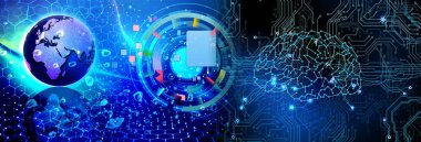 Teknoloji arka plan dünya bağlantıları, zaman yönetimi, ikili kodlama siber güvenlik, yüksek teknoloji dişli teknoloji geçmişi. Küresel dijital teknoloji kavramı. Soyut vektör çizimi. Yüksek teknoloji dişli teknoloji geçmişi var.. 