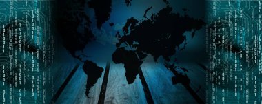 Teknoloji arka plan dünya bağlantıları, zaman yönetimi, ikili kodlama siber güvenlik, yüksek teknoloji dişli teknoloji geçmişi. Küresel dijital teknoloji kavramı. Soyut vektör çizimi. Yüksek teknoloji dişli teknoloji geçmişi var.. 