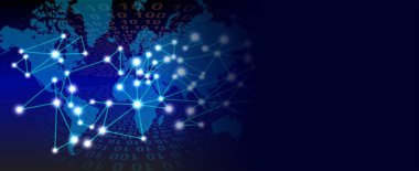 Teknoloji arka plan dünya bağlantıları, zaman yönetimi, ikili kodlama siber güvenlik, yüksek teknoloji dişli teknoloji geçmişi. Küresel dijital teknoloji kavramı. Soyut vektör çizimi. Yüksek teknoloji dişli teknoloji geçmişi var.. 