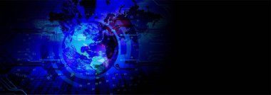 Teknoloji arka plan dünya bağlantıları, zaman yönetimi, ikili kodlama siber güvenlik, yüksek teknoloji dişli teknoloji geçmişi. Küresel dijital teknoloji kavramı. Soyut vektör çizimi. Yüksek teknoloji dişli teknoloji geçmişi var.. 