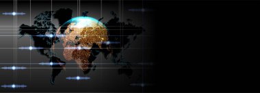 Yazmak için alanı olan teknoloji arka planı, bağlantı ve iletişim ve iş için teknoloji konsepti, siber güvenlik dünyası bağlantısı  