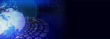 Yazmak için alanı olan teknoloji arka planı, bağlantı ve iletişim ve iş için teknoloji konsepti, siber güvenlik dünyası bağlantısı  