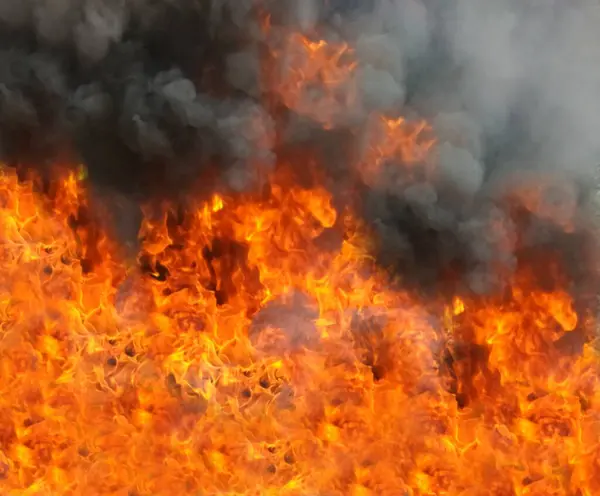 Gerçek alevlerle arkaplanı ateşle