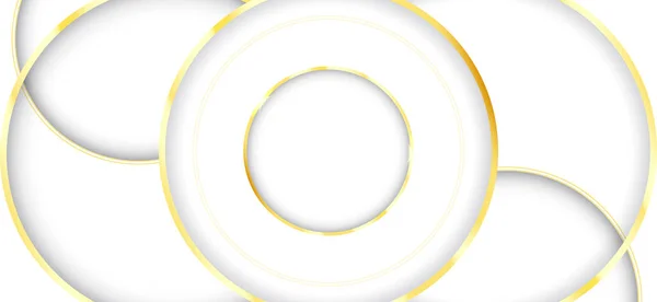 Abstrakt Lyxig Överlappning Cirkel Gyllene Med Kurva Linjer Guld Design — Stock vektor