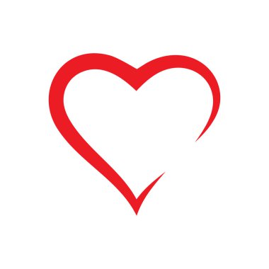 Heart Love Logo Şablonu vektör çizimi