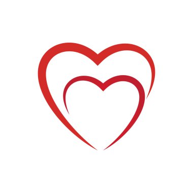 Heart Love Logo Şablonu vektör çizimi