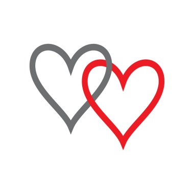 Heart Love Logo Şablonu vektör çizimi