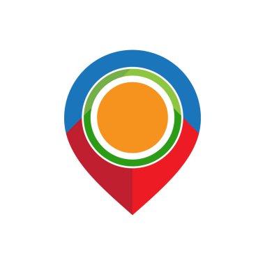 Konum noktası logo vektör şablonu