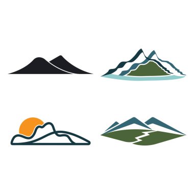 Dağ simgesi Logo İş Şablonu Vektörü