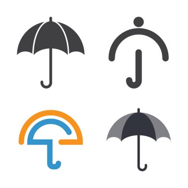 Şemsiye logo vektör şablonu İllüstrasyon tasarımı