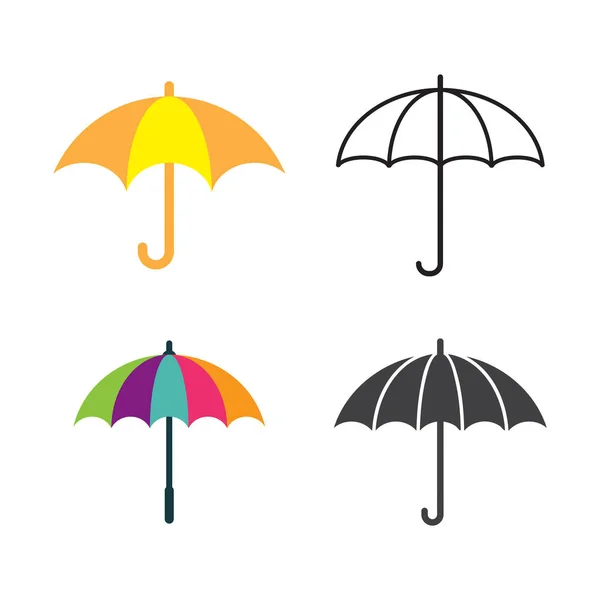 Regenschirm Logo Vektor Ikone Vorlage Illustration Design — Stockvektor