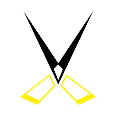 Scissor simgesi görselleştirme vektör şablonu