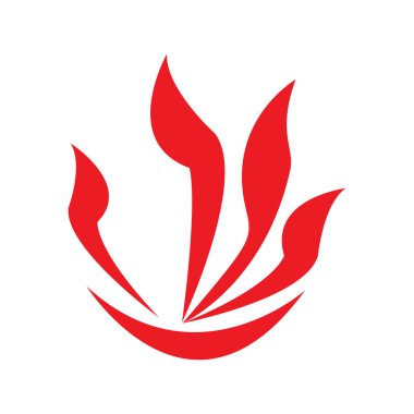Ateş Logosu Vektör Şablonu İllüstrasyonu