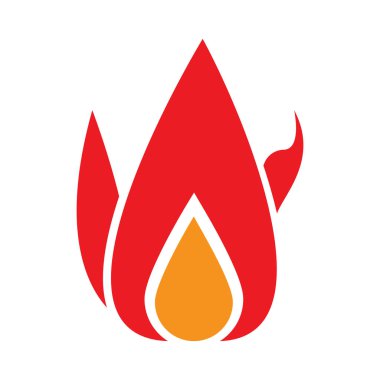 Ateş Logosu Vektör Şablonu İllüstrasyonu