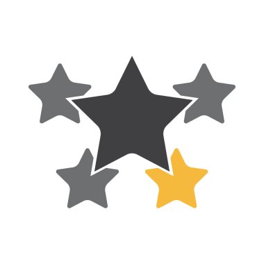 Bir Yıldız Derecelendirme Logo Vektörü Simge Şablonu İllüstrasyonu