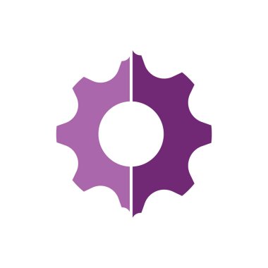 Dişli Logosu Simgesi Vektör Şablonu İllüstrasyonu