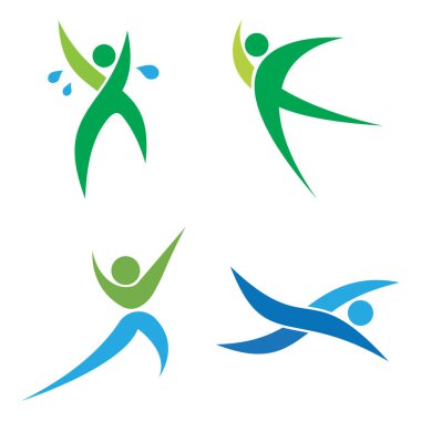 Sağlıklı yaşam logosu vektör şablonu çizimi
