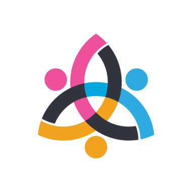 Topluluk Logosu Vektörü Simge Şablonu İllüstrasyonu