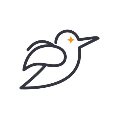 Kuş Logosu Vektör Simgesi Şablonu İllüstrasyonu