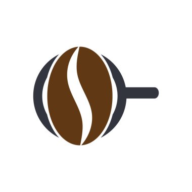 Kahve Fasulyesi Logo Vektörü Simge Şablonu İllüstrasyonu