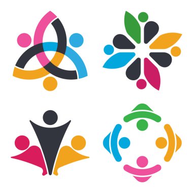 Topluluk Logosu Vektörü Simge Şablonu İllüstrasyonu