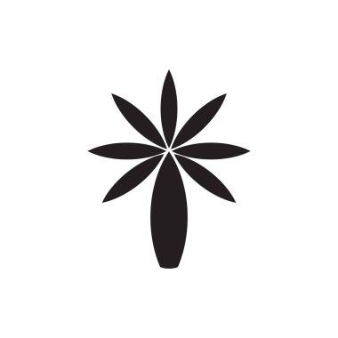 Basit Palm Logo Vektörü Simge Şablonu İllüstrasyonu  