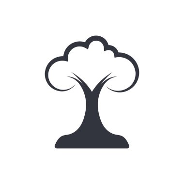 Bulut Ağacı Logo Vektörü Simge Şablonu İllüstrasyonu