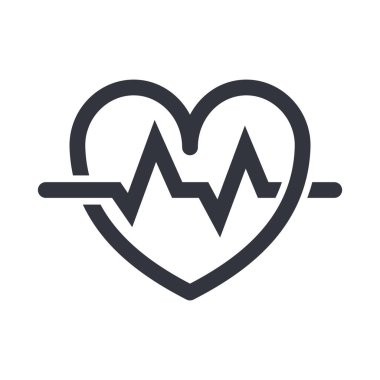 Kalp Atışı Logo Vektörü Simge Şablonu İllüstrasyonu