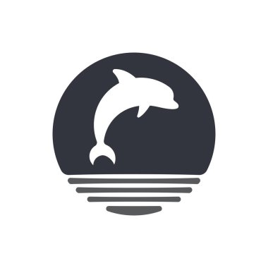 Dolphin Logo Vektörü Simge Şablonu İllüstrasyonu