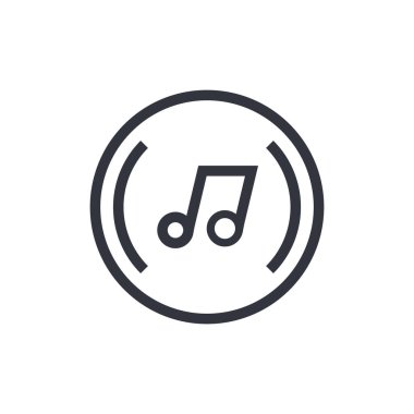 Müzik Logosu Vektörü Simge Şablonu İllüstrasyonu