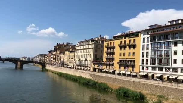 Panela Ponte Vecchio Sobre Rio Florença — Vídeo de Stock