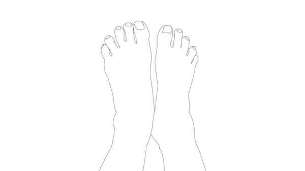 Two human feet with nails