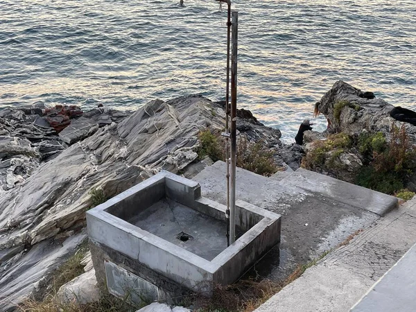 cockpit in the rock on the sea