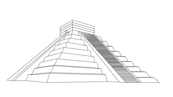 Abbildung Aztekische Pyramide Stockwerke Hoch — Stockfoto