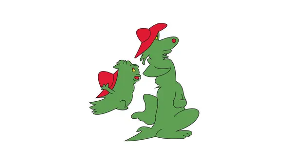 İrlanda ve İngiltere adaları şapkalı bir baba ve oğul ejderha çifti olarak görülüyor.