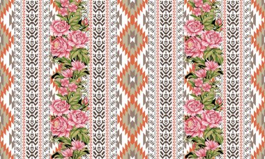 Dijital Süs: Çiçek Paisley Allover, Babür Sanat Motifleri, Suluboya Tekstil Geleneksel Sınırları. Moda Tasarımları için Etnik ve Geometrik Desenler. Klasik nakış, botanik ve tropikal elementler, kumaş baskısı için kusursuz arkaplan.