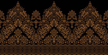 Dijital Süs: Çiçek Paisley Allover, Babür Sanat Motifleri, Suluboya Tekstil Geleneksel Sınırları. Moda Tasarımları için Etnik ve Geometrik Desenler. Klasik nakış, botanik ve tropikal elementler, kumaş baskısı için kusursuz arkaplan.